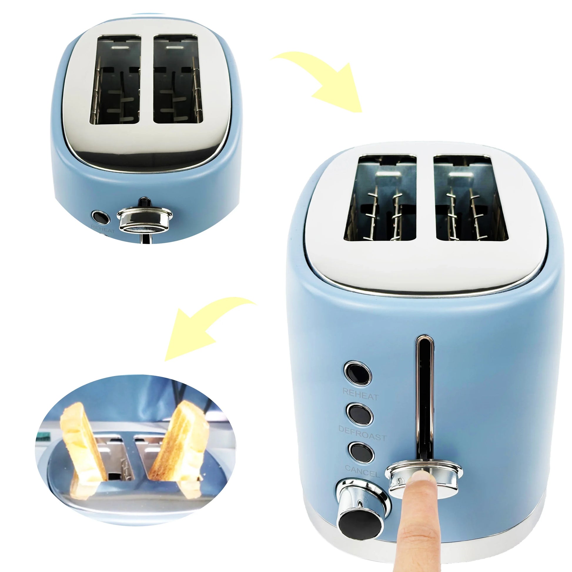 HKM-042515 Customisable Electric Toaster with Digital Display for Household Sandwiches and Bread