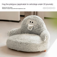 HKM-0425277 Cozy Removable Washable Pet Bed with Sound Toys - Yellow Bird & Gray Chicken Designs