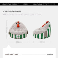 HKM-0425277 Cozy Removable Washable Pet Bed with Sound Toys - Yellow Bird & Gray Chicken Designs
