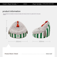 HKM-0425277 Cozy Removable Washable Pet Bed with Sound Toys - Yellow Bird & Gray Chicken Designs