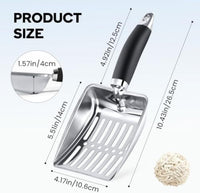 HKM-0426685 Stainless Steel Cat Litter Scoop with Comfortable Grip and Easy Sifting Design