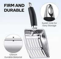 HKM-0426685 Stainless Steel Cat Litter Scoop with Comfortable Grip and Easy Sifting Design