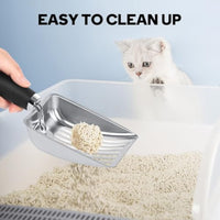 HKM-0426685 Stainless Steel Cat Litter Scoop with Comfortable Grip and Easy Sifting Design