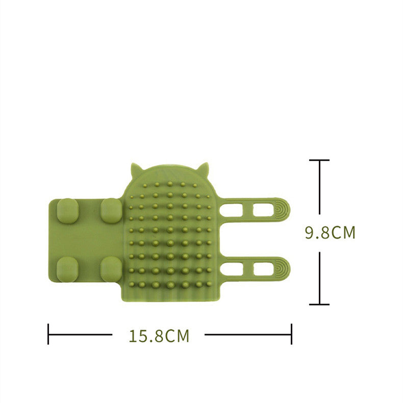 HKM-0426813 Cat Table Leg Silicone Petting Post with Hair Scrubber - Foreskin Green or Milky White