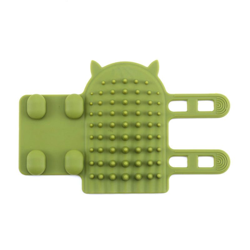 HKM-0426813 Cat Table Leg Silicone Petting Post with Hair Scrubber - Foreskin Green or Milky White