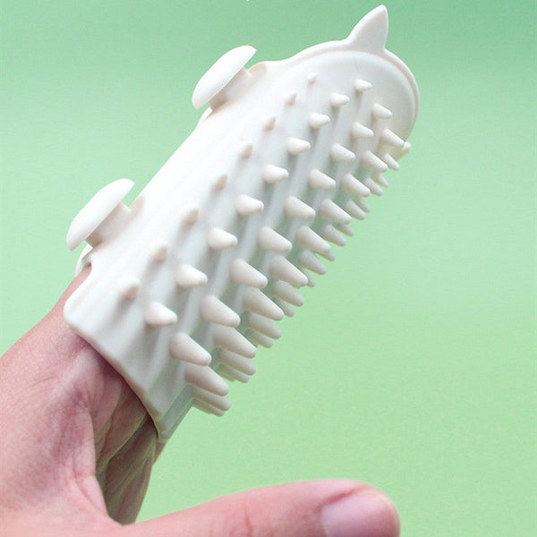 HKM-0426813 Cat Table Leg Silicone Petting Post with Hair Scrubber - Foreskin Green or Milky White