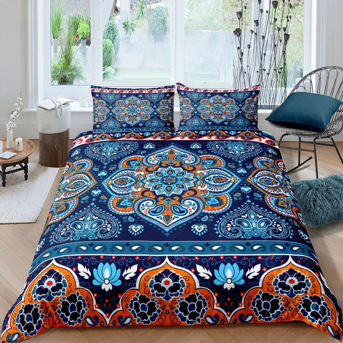 HKM-042771 Bohemian Printed Down Quilt Cover Set - Multiple Sizes Available