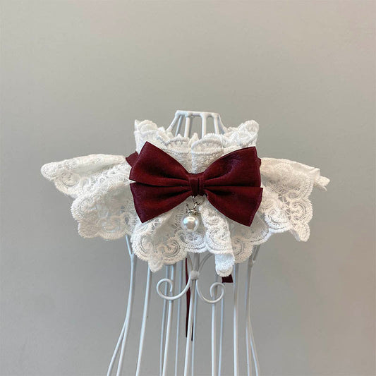 HKM-042771 Cat Scarf with Bell and Bow - Multiple Colors Available, Adjustable Sizes XS to XL