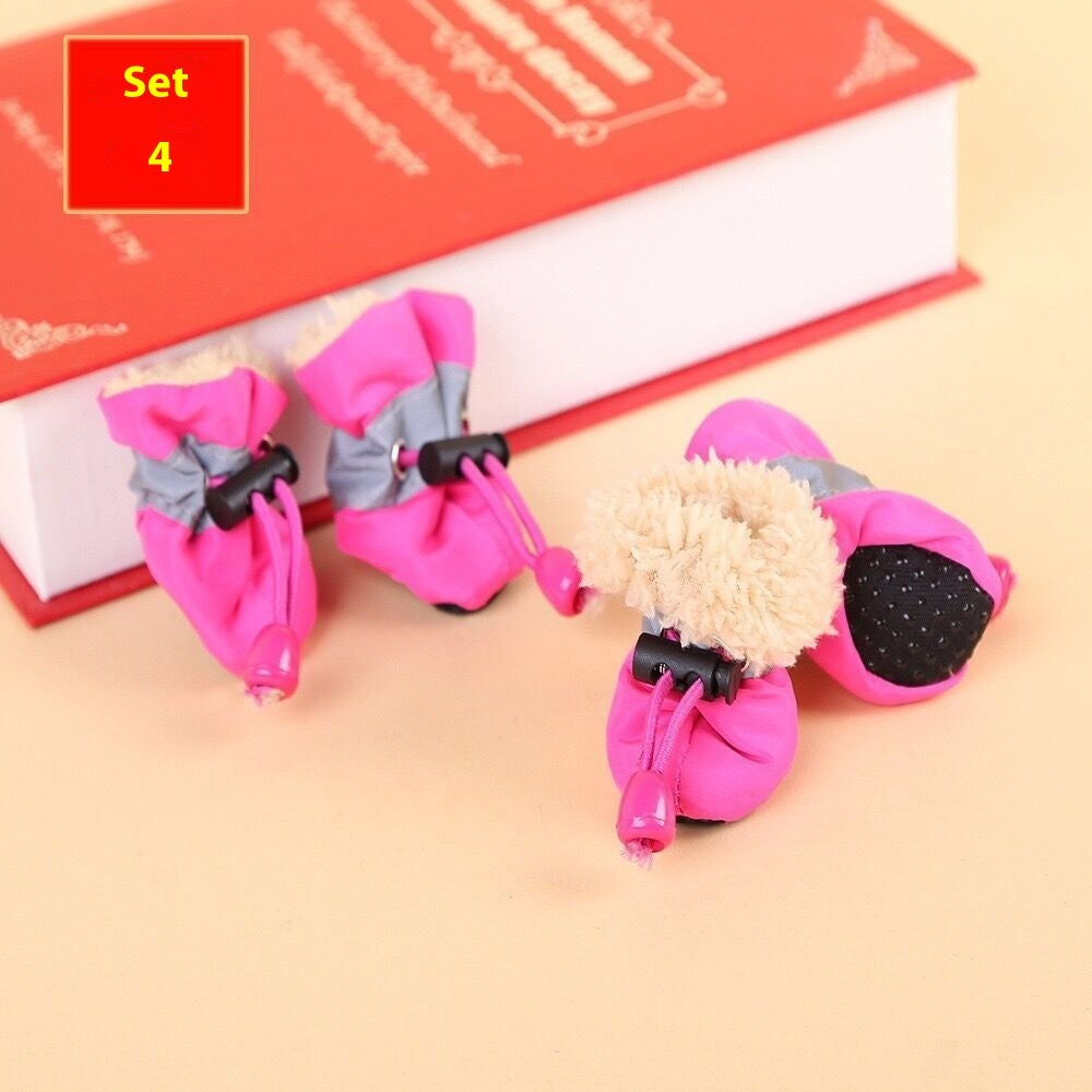 HKM-0427837 Four Seasons Breathable Soft Bottom Dog Shoes - Fleece-Lined & Non-Slip Styles Available