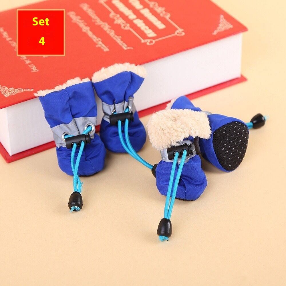 HKM-0427837 Four Seasons Breathable Soft Bottom Dog Shoes - Fleece-Lined & Non-Slip Styles Available