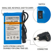 HKM-042835 Rechargeable 4000mAh Lithium Ion Battery, Blue, 12.6V Input, Compatible with Various Devices