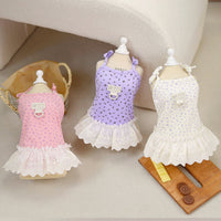 HKM-0428605 Light Purple Cotton Pet Dress for Dogs - Princess Style Available in Multiple Sizes