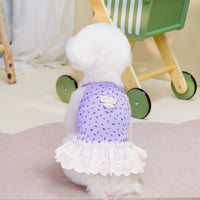 HKM-0428605 Light Purple Cotton Pet Dress for Dogs - Princess Style Available in Multiple Sizes