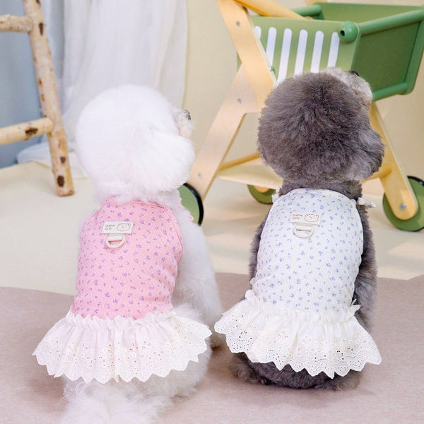 HKM-0428605 Light Purple Cotton Pet Dress for Dogs - Princess Style Available in Multiple Sizes