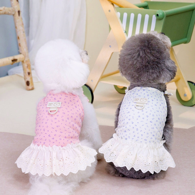 HKM-0428605 Light Purple Cotton Pet Dress for Dogs - Princess Style Available in Multiple Sizes