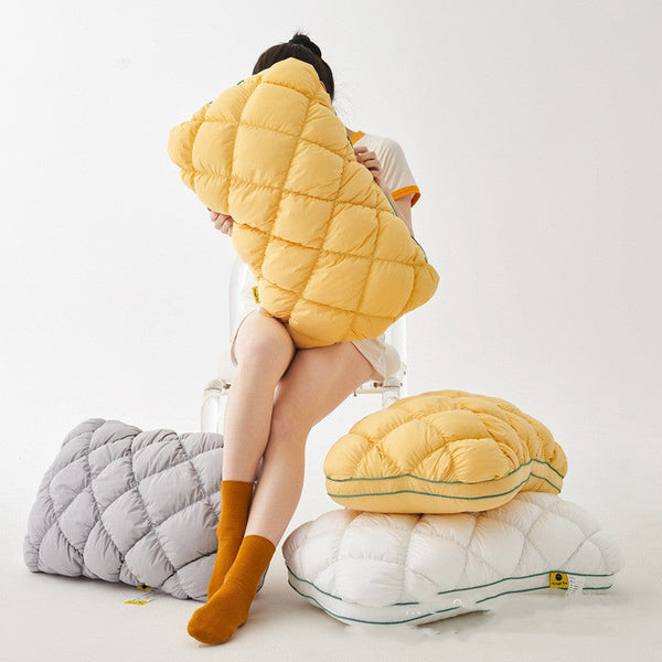 HKM-042899 No Collapse Neck Protection Pillow for Comfortable Sleep - Available in Pineapple Yellow, Classic Gray, Elegant White