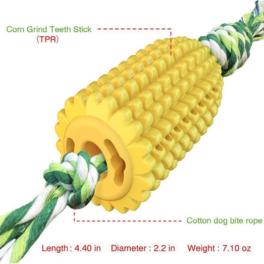 HKM-0429629 Durable Chewy Interactive Dog Toys for Strong Chewers - Corn Cob Design for All Dog Sizes
