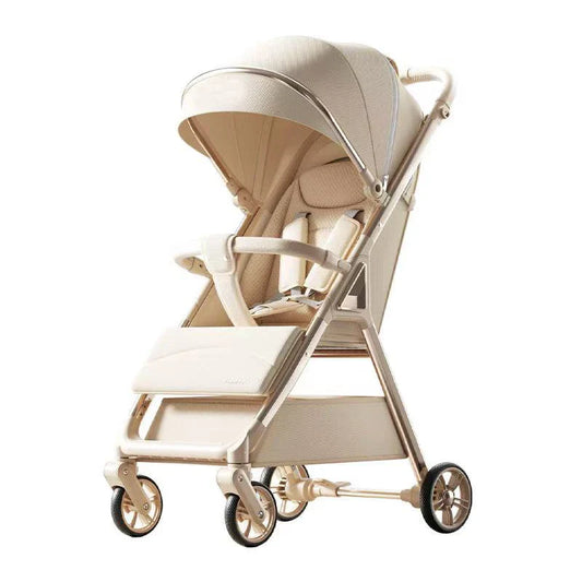 HKM-042963 Durable Aluminium Baby Stroller with Anti-Tip Design and One-Click Fold Feature