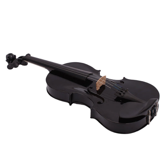 HKM-043027 Black Acoustic Violin with Full-Size Body and Smooth Finish