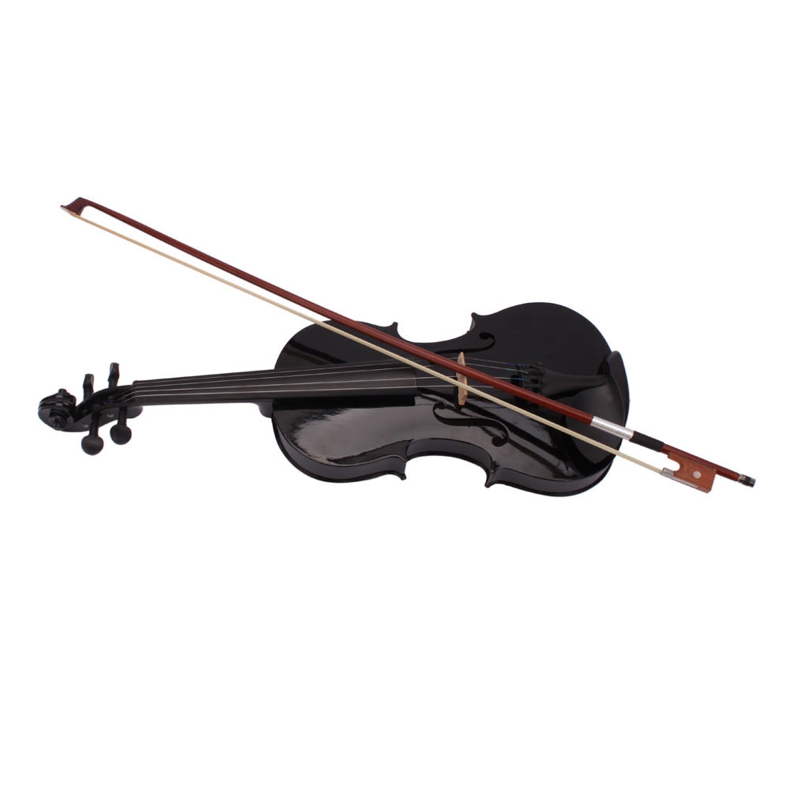 HKM-043027 Black Acoustic Violin with Full-Size Body and Smooth Finish
