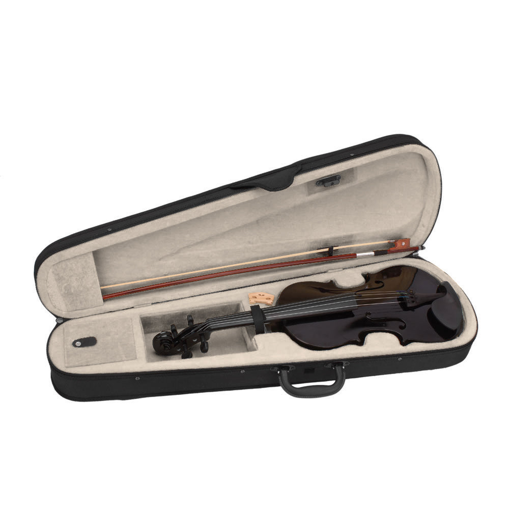 HKM-043027 Black Acoustic Violin with Full-Size Body and Smooth Finish