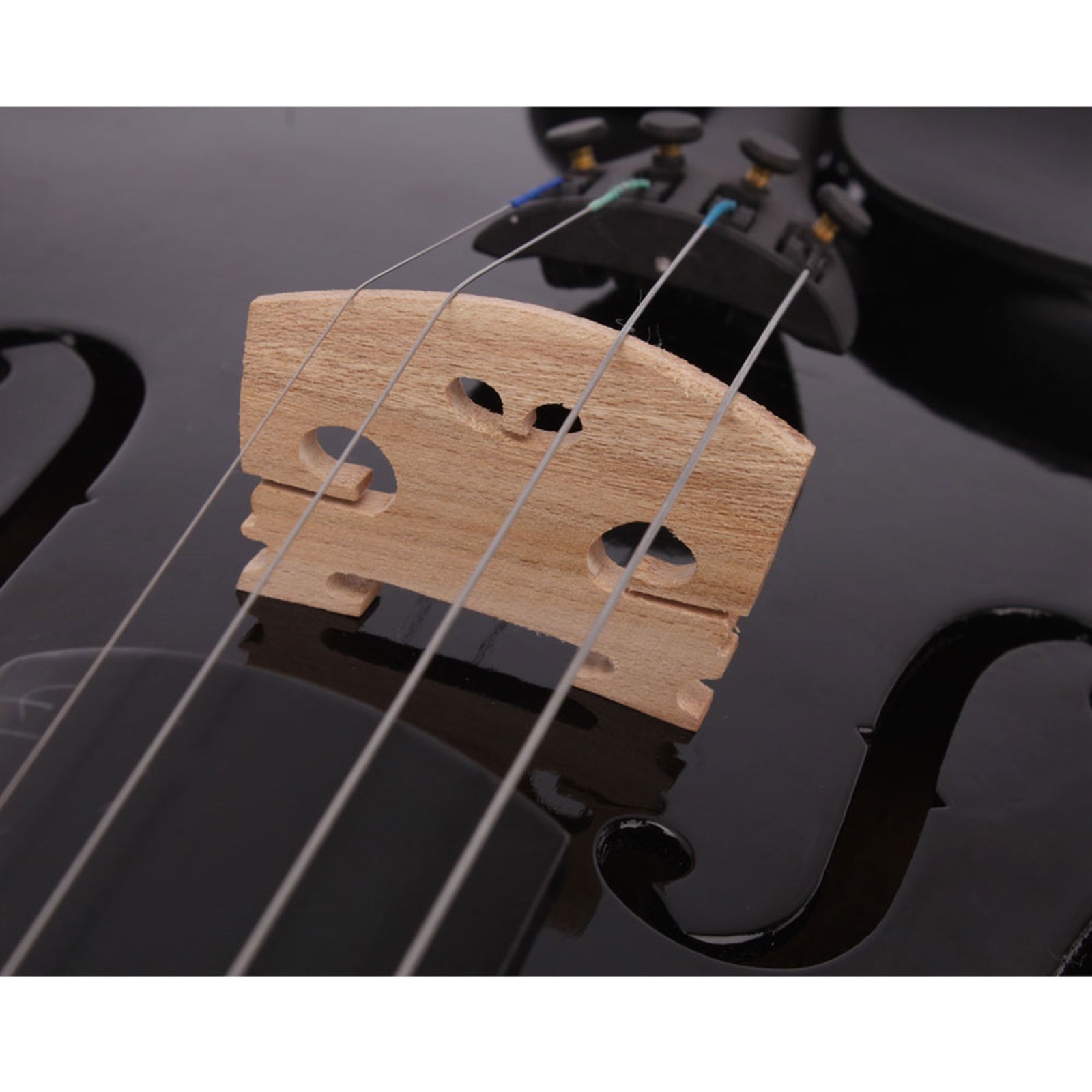 HKM-043027 Black Acoustic Violin with Full-Size Body and Smooth Finish