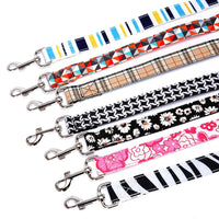 HKM-0430781 Black Plaid Stripe Pet Traction Rope with Extension Strap
