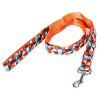HKM-0430781 Black Plaid Stripe Pet Traction Rope with Extension Strap