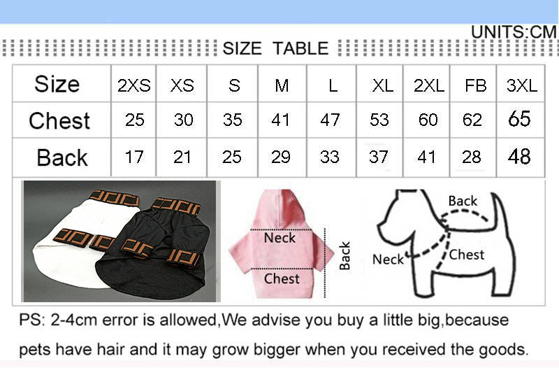 HKM-0431549 Trendy Casual Dog Clothing in Black and White - XS to 3XL Sizes Available