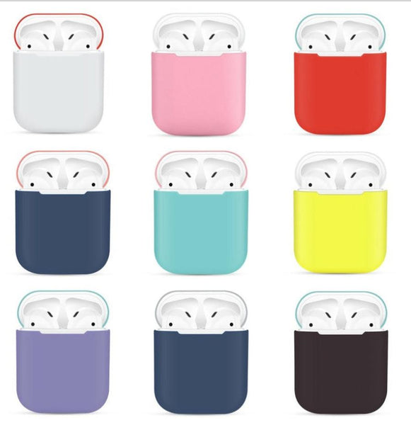 HKM-043155 Silicone Protective Cover for Bluetooth Headset Charging Case, Compatible with AirPods, Solid Color Design
