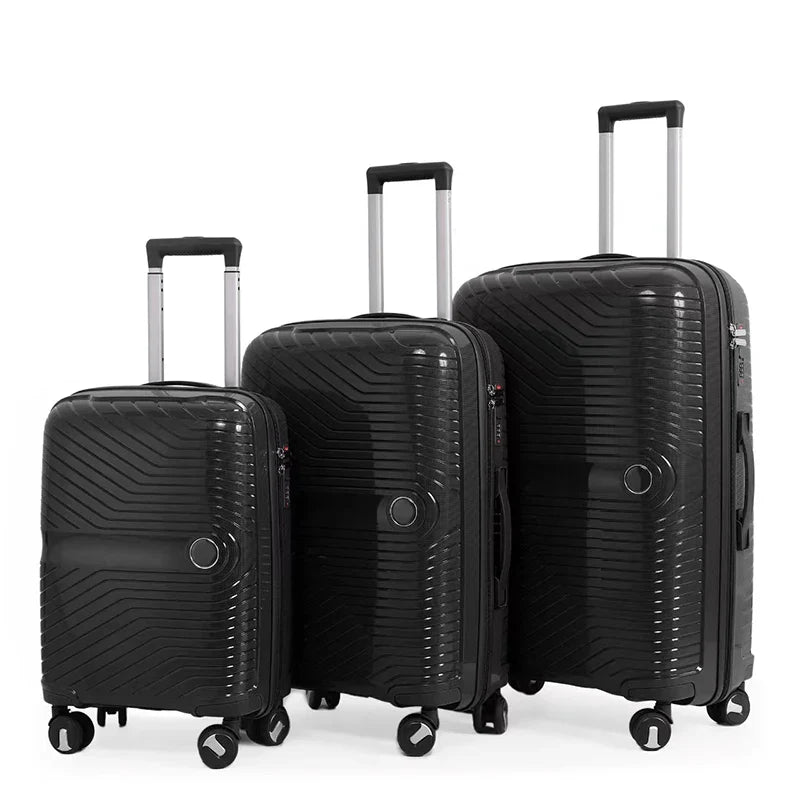HKM-043155 Soft ABS Luggage Set with Trolley - 20, 24, 28 Inch Travel Suitcases