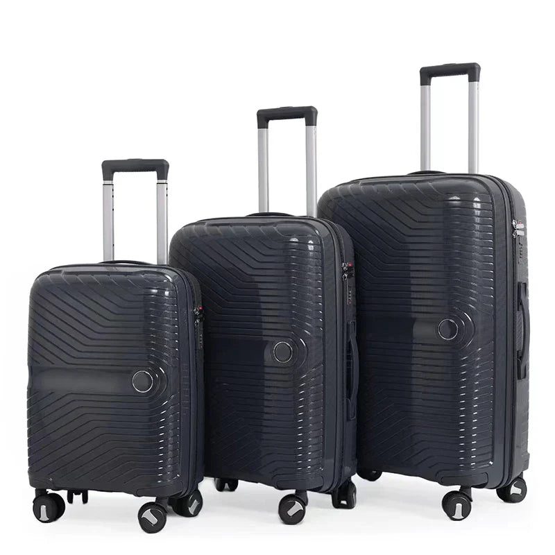 HKM-043155 Soft ABS Luggage Set with Trolley - 20, 24, 28 Inch Travel Suitcases