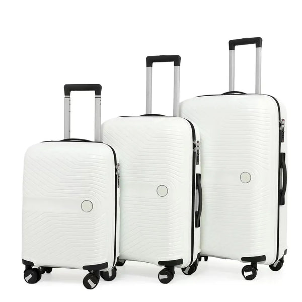 HKM-043155 Soft ABS Luggage Set with Trolley - 20, 24, 28 Inch Travel Suitcases