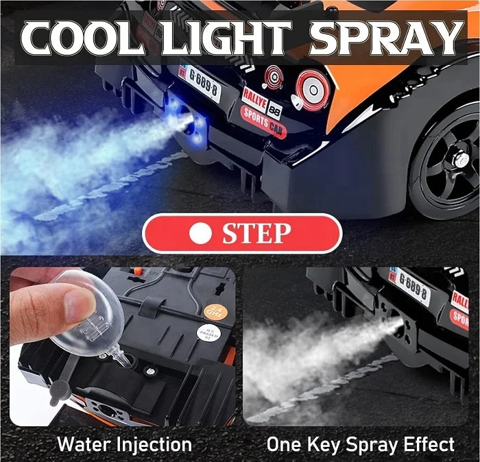 HKM-043219 1/16 Scale 2.4GHz 4WD Remote Control Drift Car with LED Lights and Drift Tires