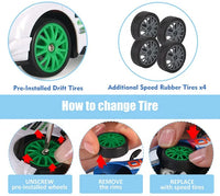 HKM-043219 1/16 Scale 2.4GHz 4WD Remote Control Drift Car with LED Lights and Drift Tires