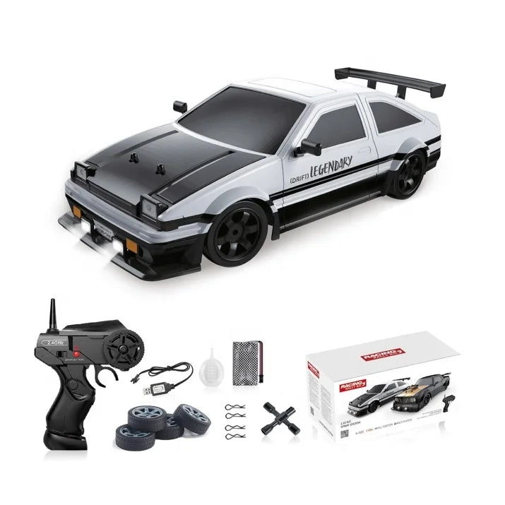 HKM-043219 1/16 Scale 2.4GHz 4WD Remote Control Drift Car with LED Lights and Drift Tires