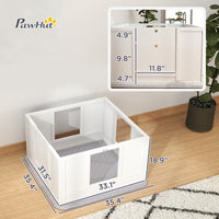 HKM-0432445 Whelping Box for Small Dogs with Adjustable Entrance, Waterproof Pad, and Non-slip Features