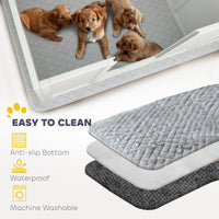 HKM-0432445 Whelping Box for Small Dogs with Adjustable Entrance, Waterproof Pad, and Non-slip Features