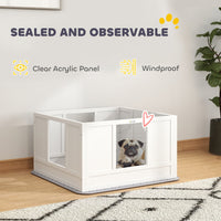 HKM-0432445 Whelping Box for Small Dogs with Adjustable Entrance, Waterproof Pad, and Non-slip Features