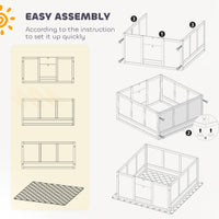 HKM-0432445 Whelping Box for Small Dogs with Adjustable Entrance, Waterproof Pad, and Non-slip Features