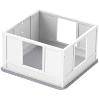 HKM-0432445 Whelping Box for Small Dogs with Adjustable Entrance, Waterproof Pad, and Non-slip Features