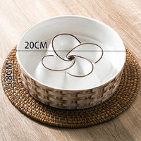 HKM-0432957 Ceramic Non-Slip Slow Feeder Bowl for Medium to Large Dogs