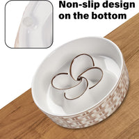 HKM-0432957 Ceramic Non-Slip Slow Feeder Bowl for Medium to Large Dogs
