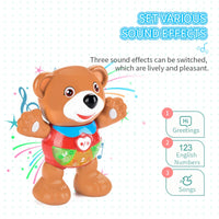 HKM-043347 Cartoon Talking Teddy Bears with Light and Music for Early Education - Suitable for Ages 0 to 24 Months
