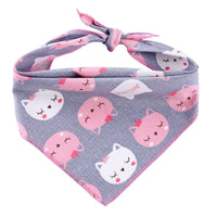 HKM-0434365 Triangle Dog Scarf in 100% Cotton with Cute Animal Patterns for All Seasons - L & XL Sizes Available