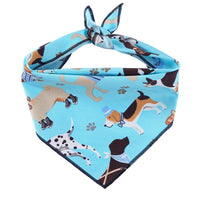 HKM-0434365 Triangle Dog Scarf in 100% Cotton with Cute Animal Patterns for All Seasons - L & XL Sizes Available