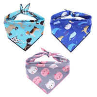 HKM-0434365 Triangle Dog Scarf in 100% Cotton with Cute Animal Patterns for All Seasons - L & XL Sizes Available