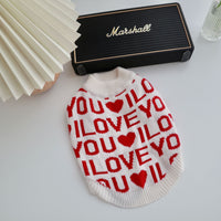 HKM-0434749 Cozy Rabbit Velvet Padded Dog Sweater in Red