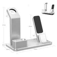 HKM-043475 Three-in-One Aluminum Charging Bracket for Apple Watch, Phone, and Headset - Non-Slip Design