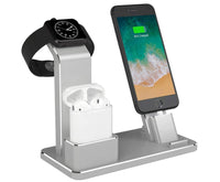 HKM-043475 Three-in-One Aluminum Charging Bracket for Apple Watch, Phone, and Headset - Non-Slip Design